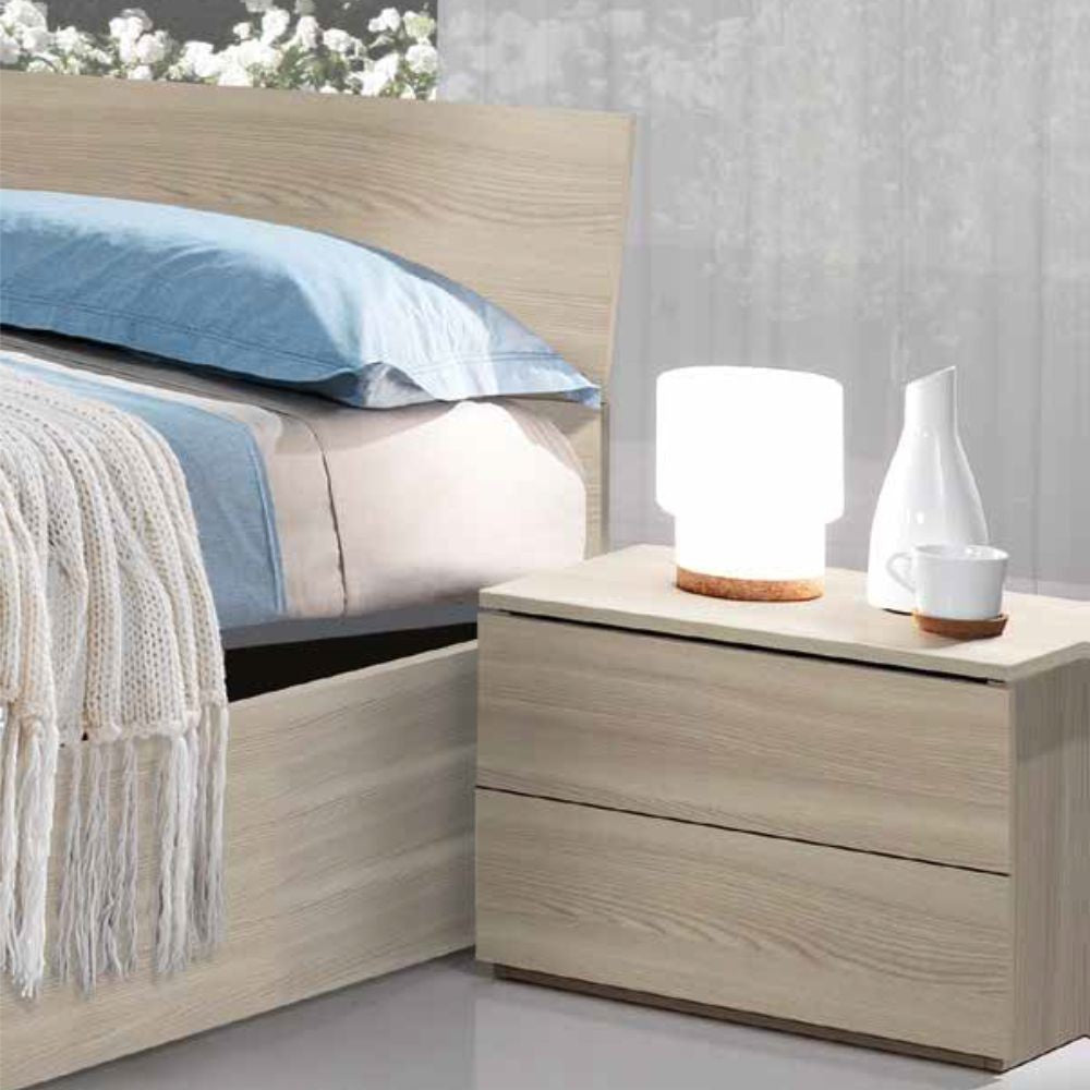 Comodino Manitoba 2 cassetti colore olmo