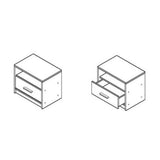 Comodino Nepo 1 cassetto 49,5 cm. rovere sonoma bianco