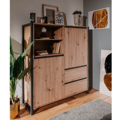 Credenza alta Denver 51 L120XP40XH140 quercia antracite