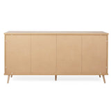 Credenza Epik 52 rovere antracite grigio 3 ante 2 cassetti 180x40x88,3