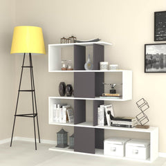 Libreria bifacciale Aktif 145x145x29 cm. bianco ghisa