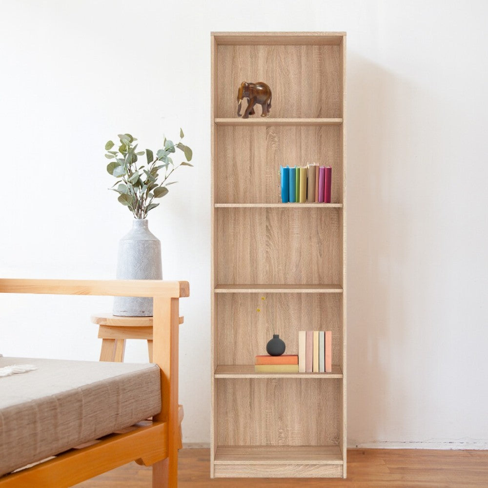 Libreria Nepo con 5 nicchie a giorno colore rovere