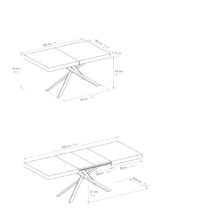 Tavolo FORTE DEI MARMI olmo perla allungabile con base antracite 140×90 cm – 220×90 cm