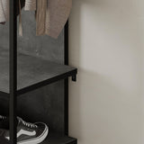 Mobile ingresso Archy con 4 ganci appendi abiti e scarpiera in colore retro grey