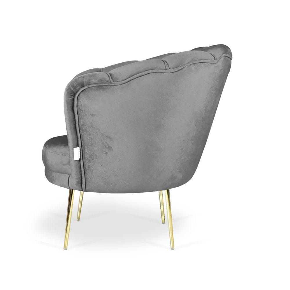 Poltrona Orel in velluto grigio Riviera 20