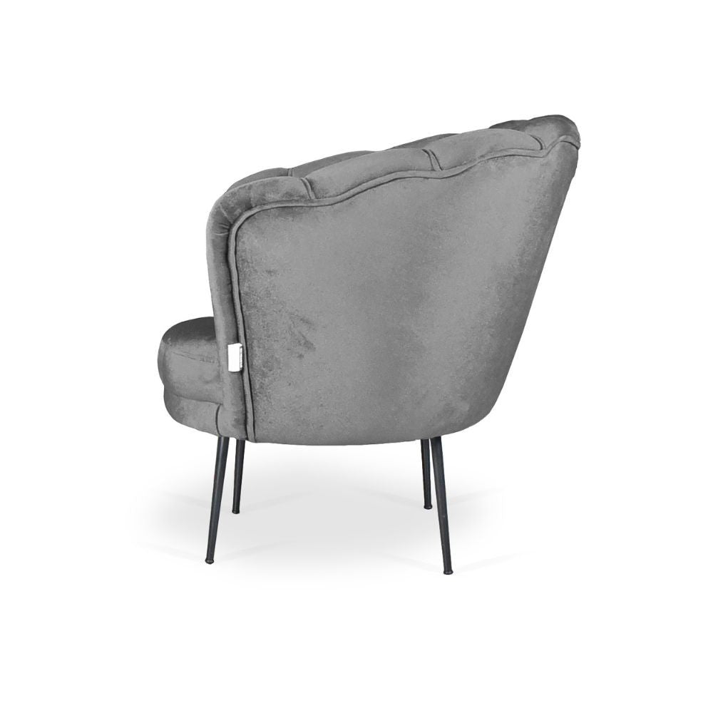 Poltrona Orel in velluto grigio Riviera 20