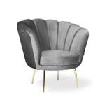 Poltrona Orel in velluto grigio Riviera 20