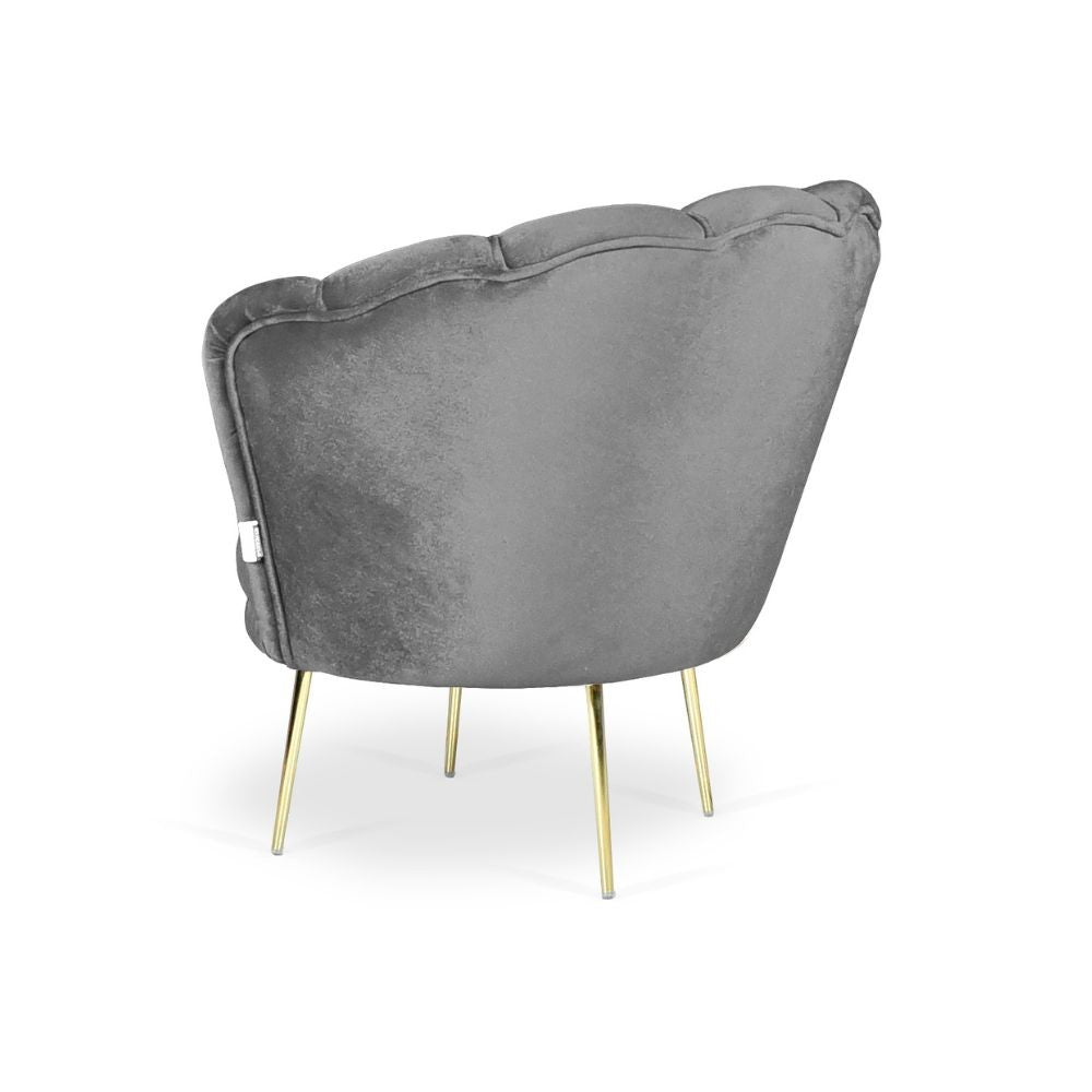 Poltrona Orel in velluto grigio Riviera 20