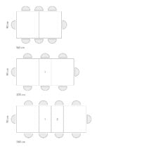 Tavolo CAMAIORE in legno, finitura olmo perla e base a X in metallo antracite, allungabile 160×90 cm – 240×90 cm