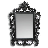 Specchio da parete con cornice con motivi fogliacei nera Specchio1