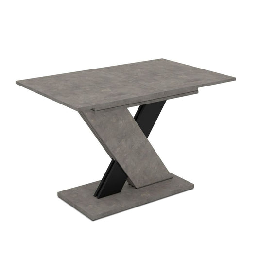 Tavolo allungabile Axi in cemento con dettaglio nero
