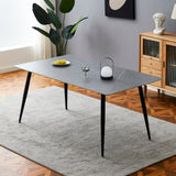 Tavolo Mila 160x90 top ceramica effetto marmo grigio cemento opaco