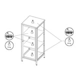 Vetrina Milton 01A in acciaio laminato con 1 anta vetro temperato ondulato colore verde menta
