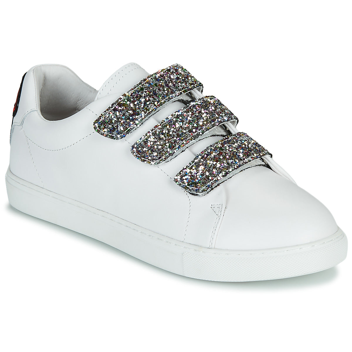 Sneakers basse donne Bons baisers de Paname  EDITH GLITTER TONGUE  Bianco 