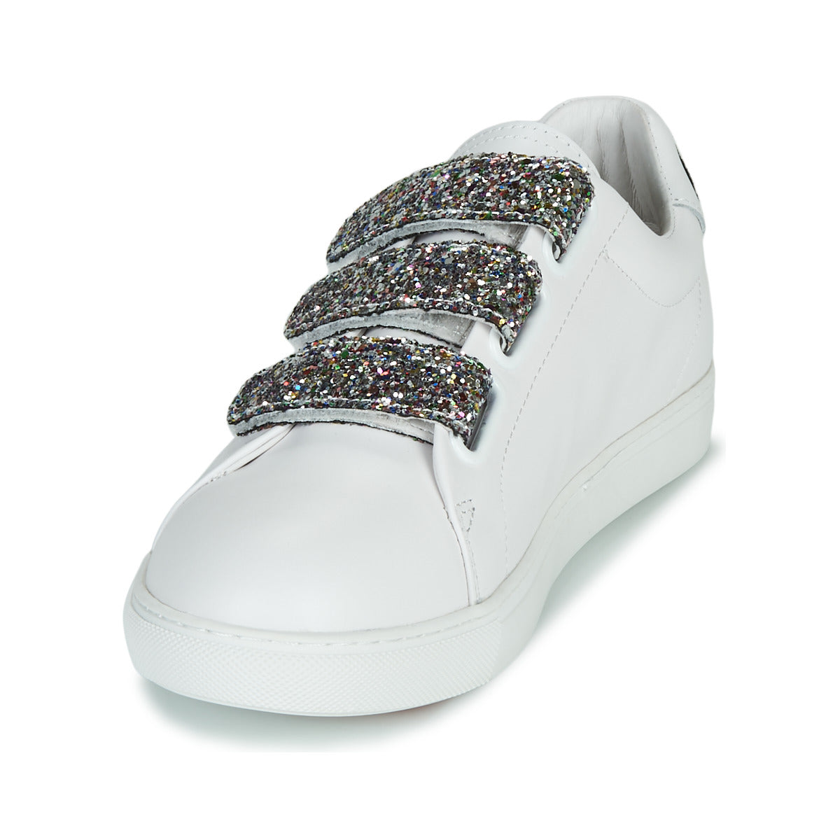 Sneakers basse donne Bons baisers de Paname  EDITH GLITTER TONGUE  Bianco 