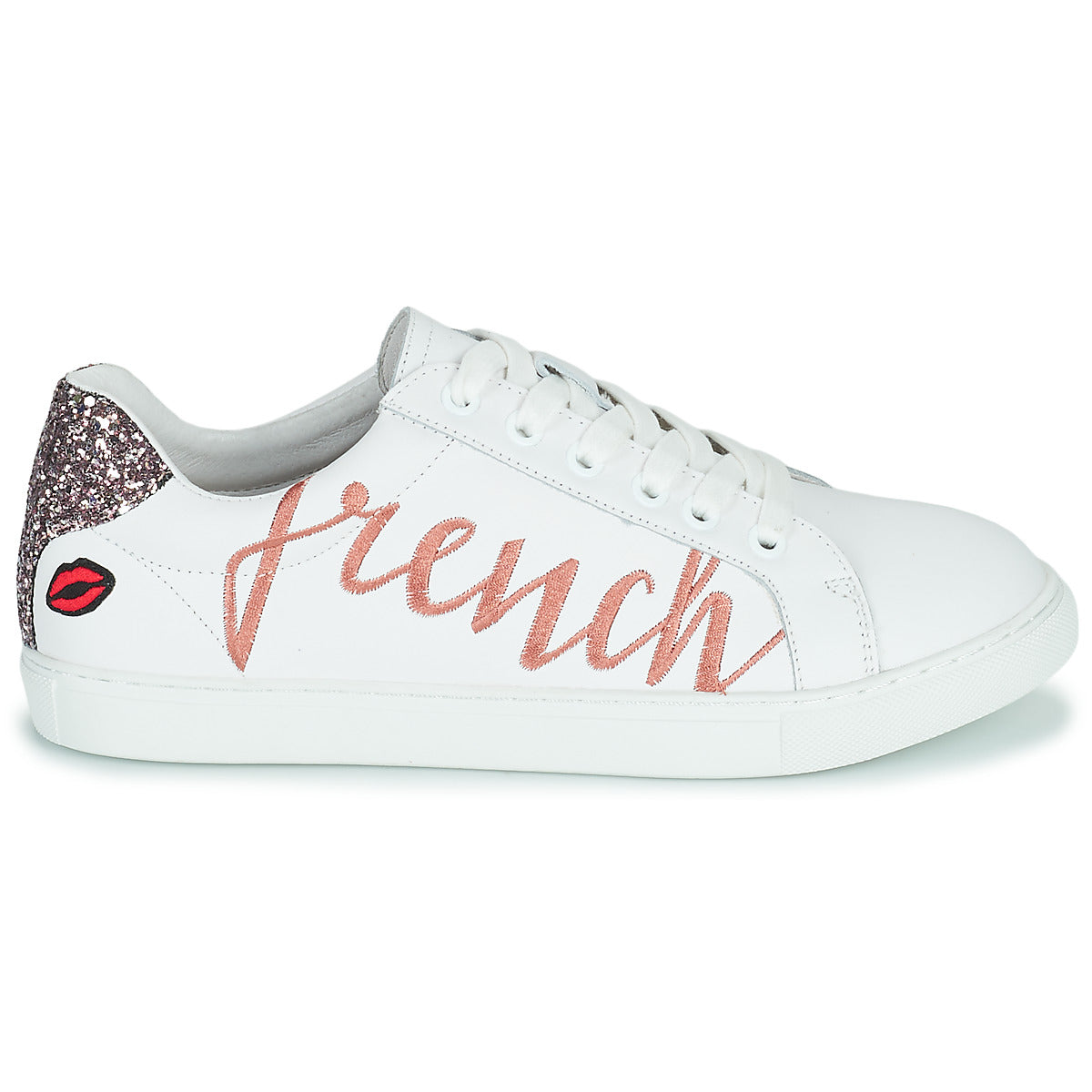 Sneakers basse donne Bons baisers de Paname  SIMONE FRENCH KISS  Bianco 