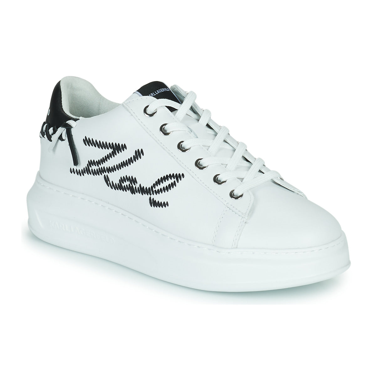 Sneakers basse donne Karl Lagerfeld  KAPRI Whipstitch Lo Lace  Bianco 