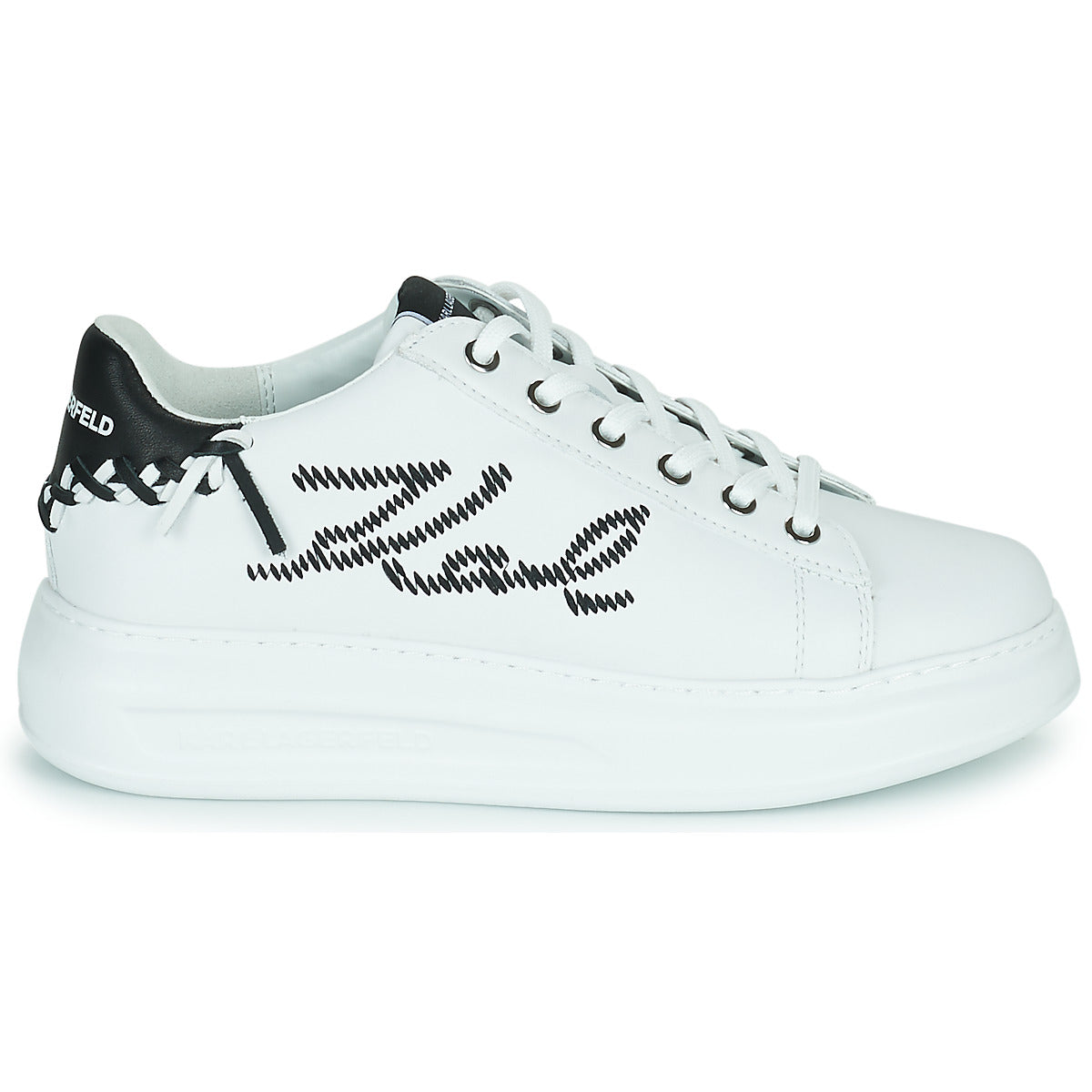 Sneakers basse donne Karl Lagerfeld  KAPRI Whipstitch Lo Lace  Bianco 