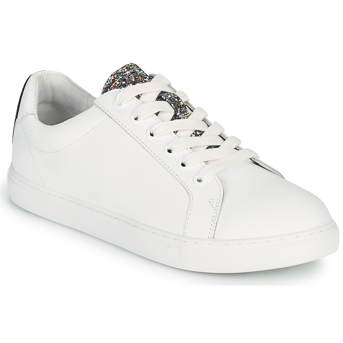 Sneakers basse donne Bons baisers de Paname  SIMONE GLITTER TONGUE  Bianco 