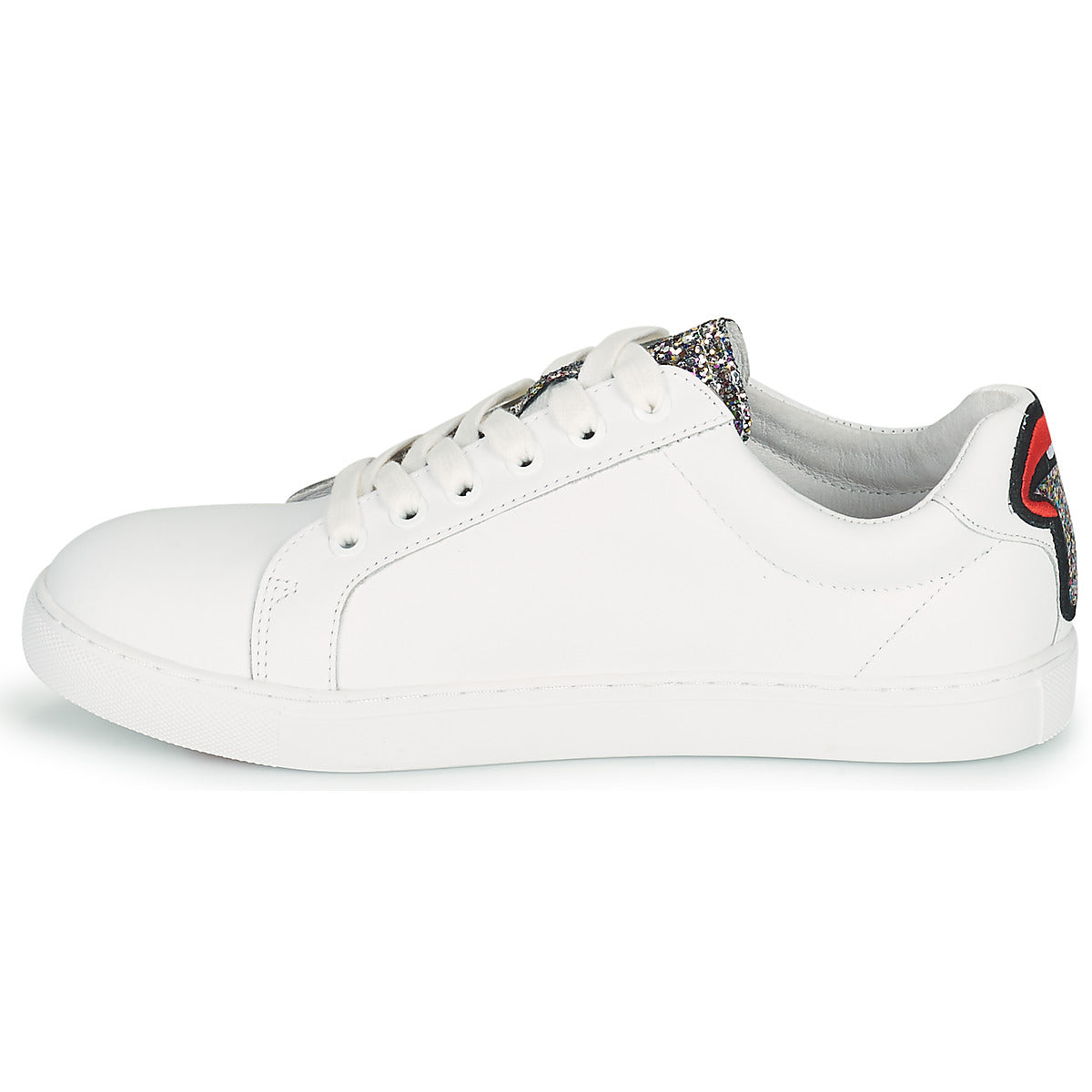 Sneakers basse donne Bons baisers de Paname  SIMONE GLITTER TONGUE  Bianco 