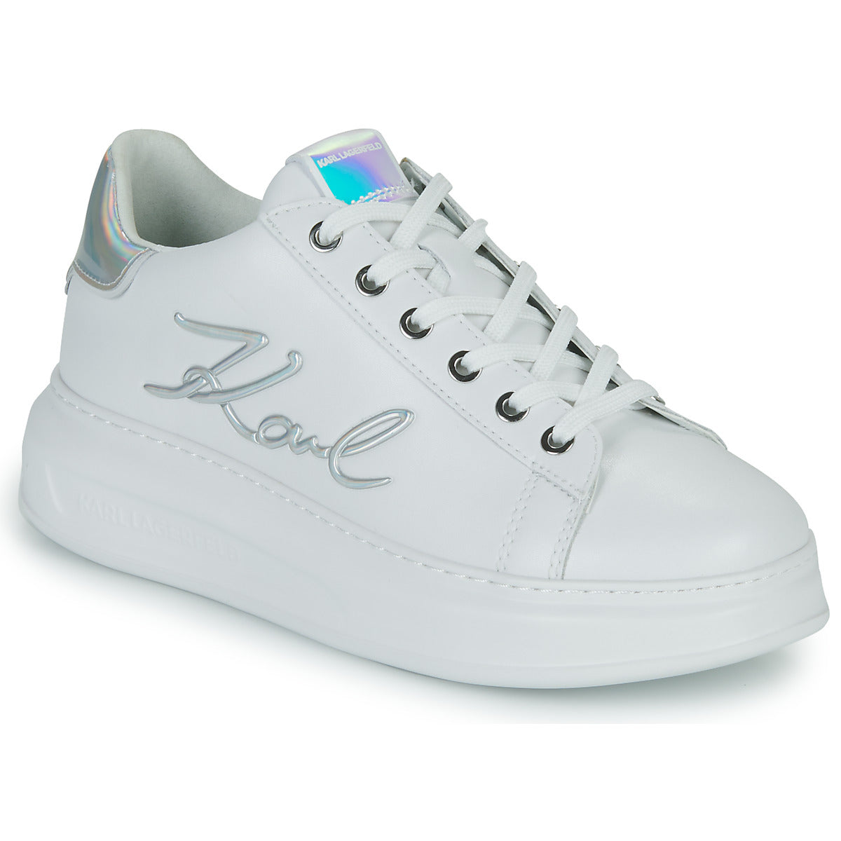 Sneakers basse donne Karl Lagerfeld  KAPRI Signia Lace Lthr  Bianco 