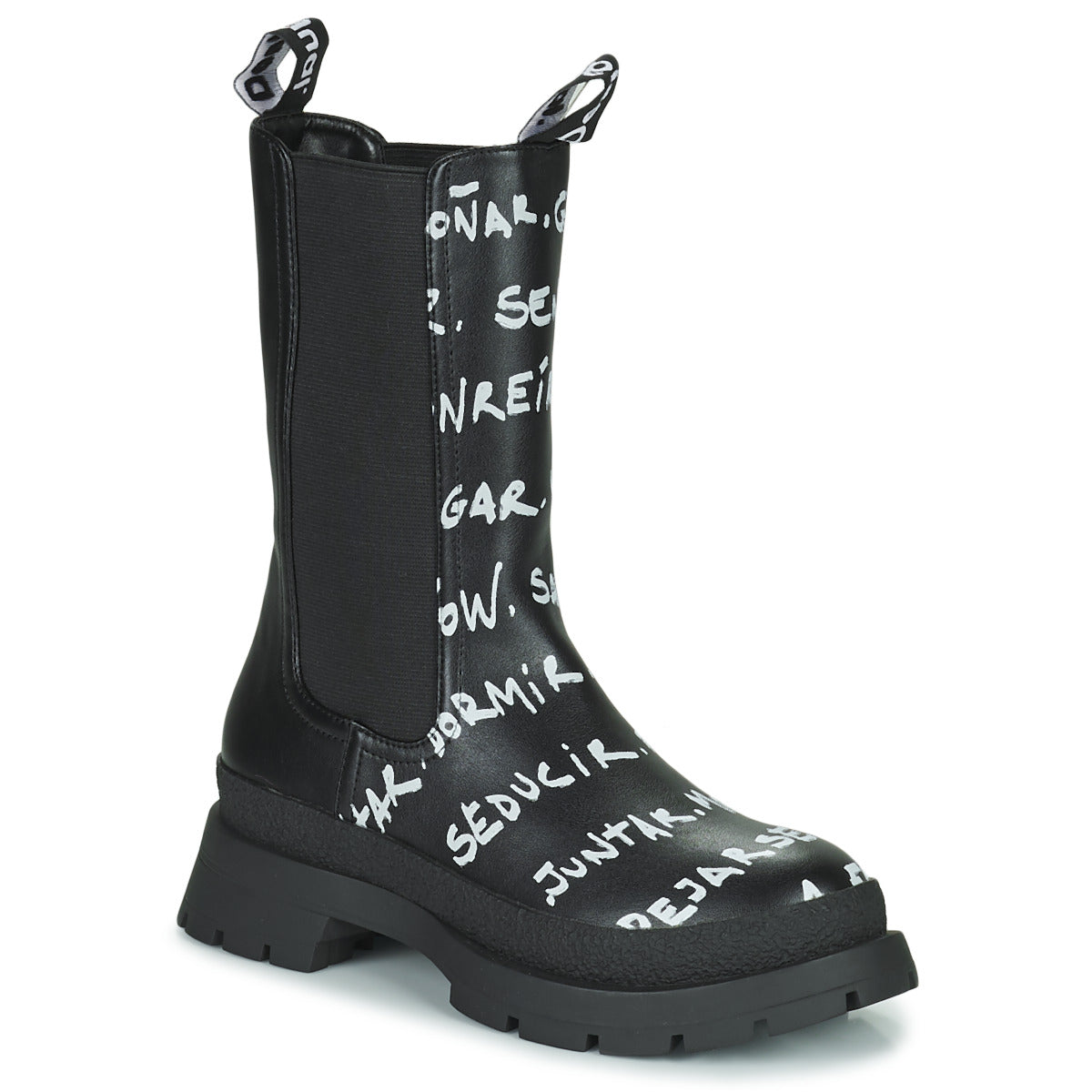 Stivaletti donne Desigual  SHOES CHELSEA HIGH LETTERING  Nero 