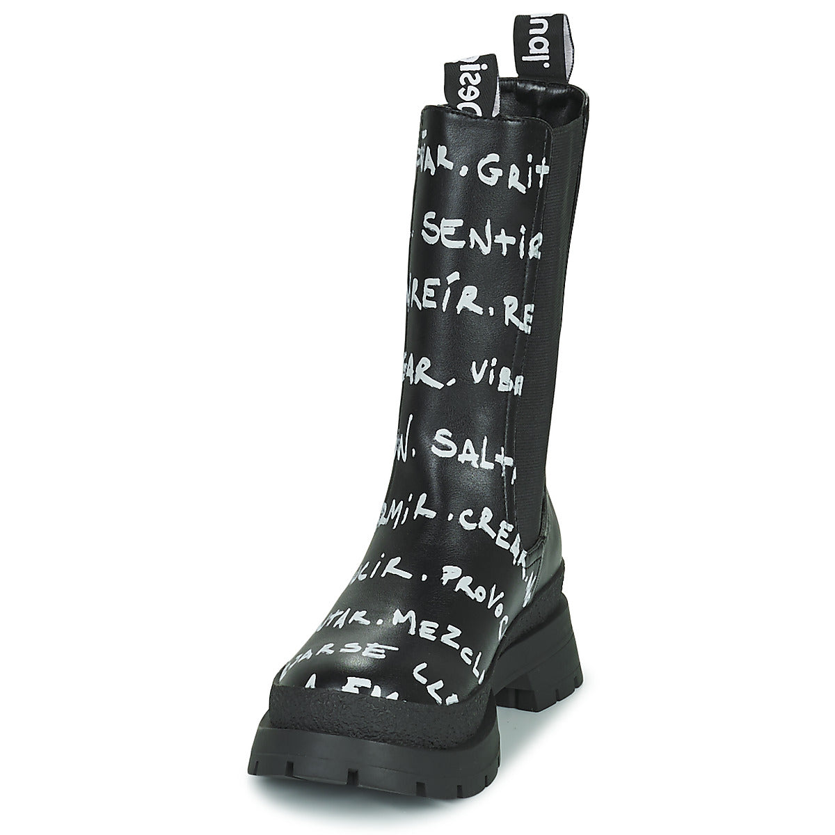 Stivaletti donne Desigual  SHOES CHELSEA HIGH LETTERING  Nero