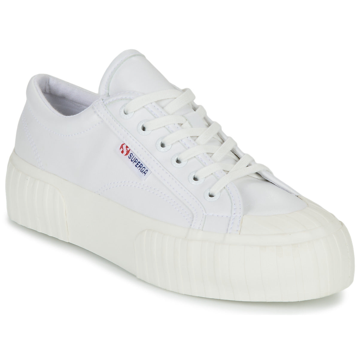 Sneakers basse donne Superga  2630 STRIPE PLATFORM VEGAN  Bianco 