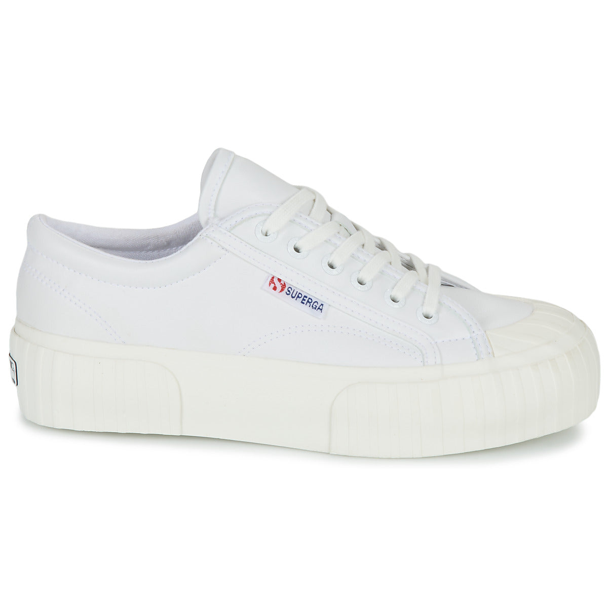 Sneakers basse donne Superga  2630 STRIPE PLATFORM VEGAN  Bianco 