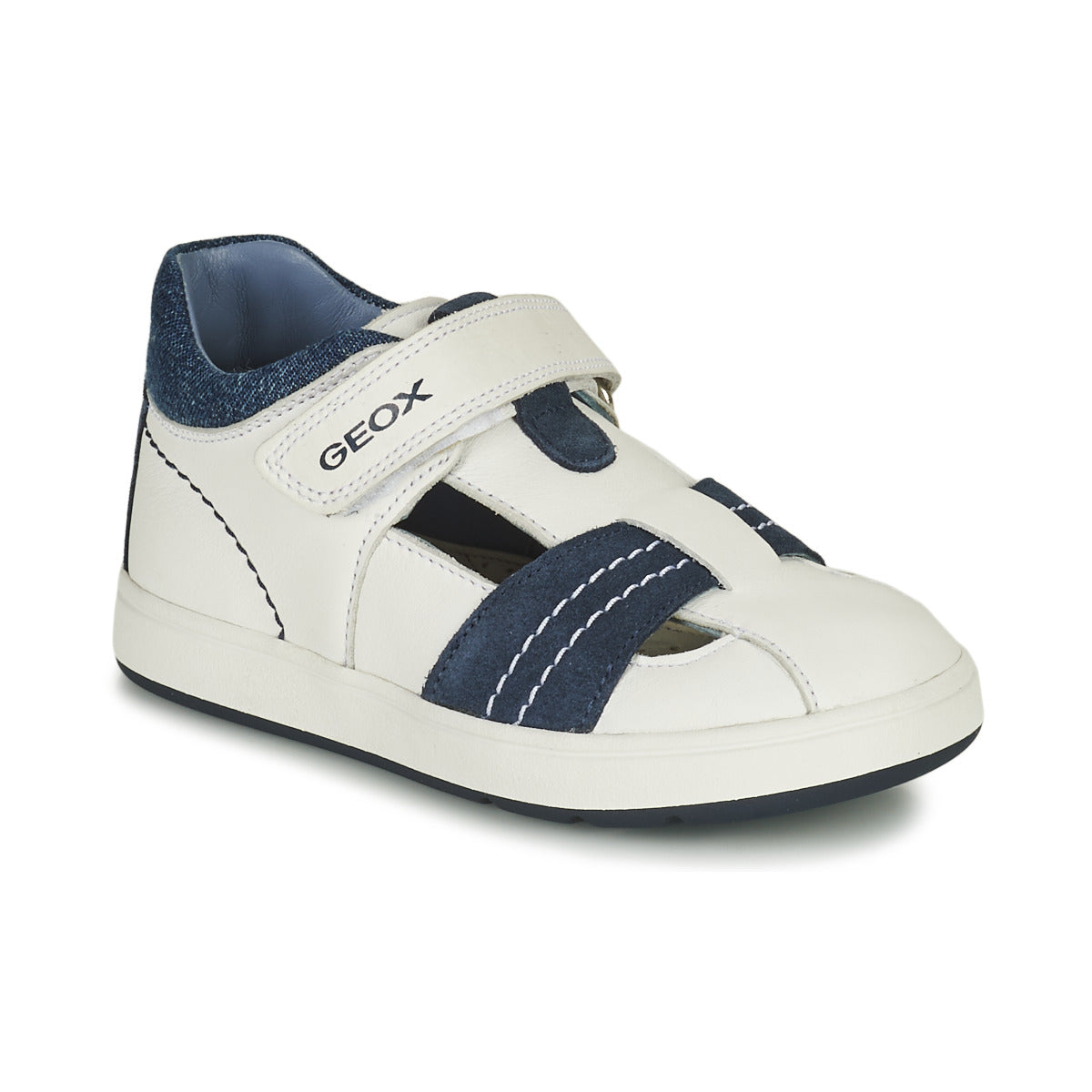 Scarpe bambini ragazzo Geox  B BIGLIA B. A - NAPPA+SCAM.  Bianco 