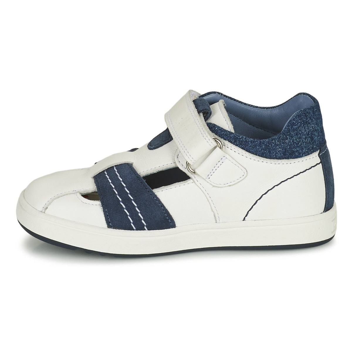 Scarpe bambini ragazzo Geox  B BIGLIA B. A - NAPPA+SCAM.  Bianco 