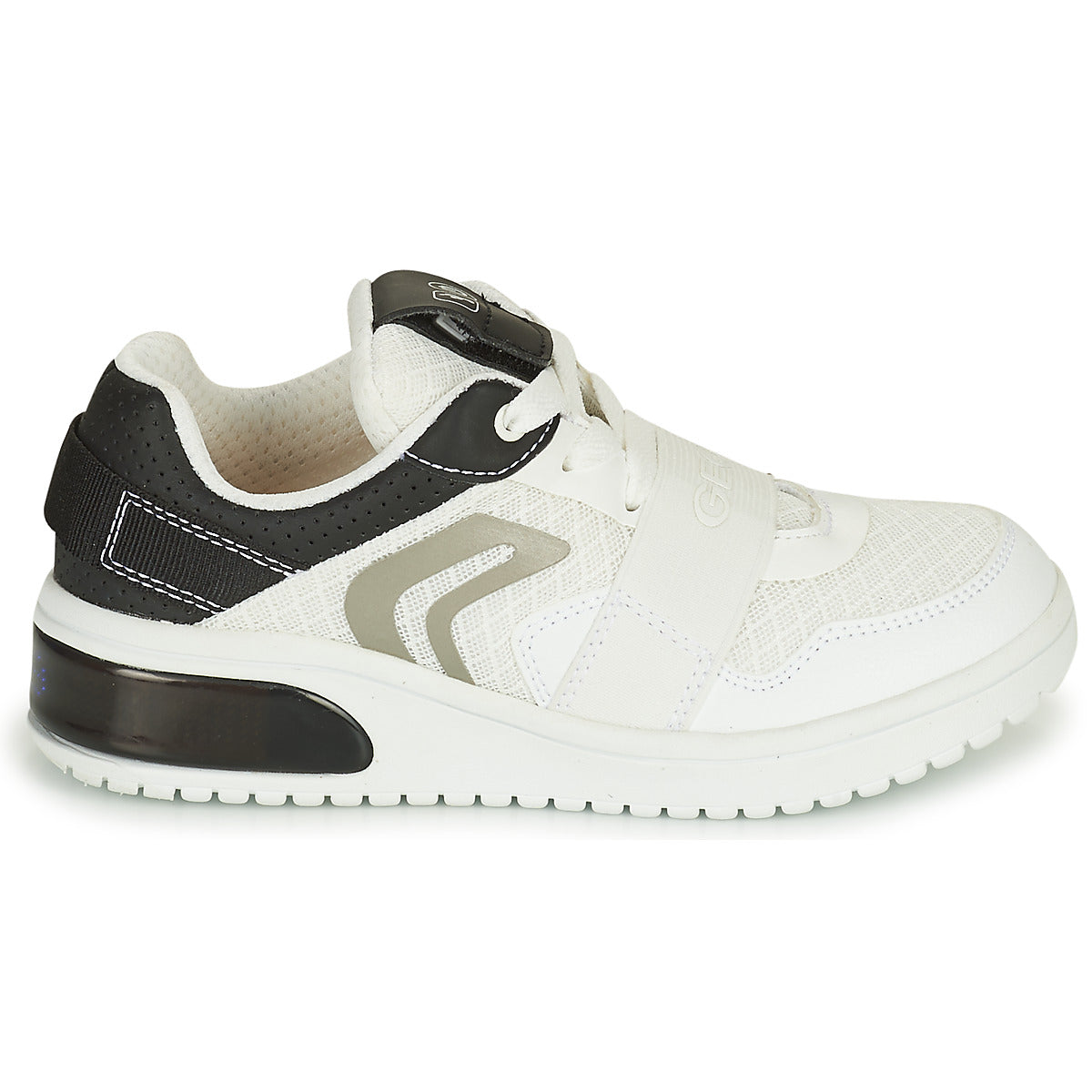 Scarpe bambini ragazzo Geox  J XLED B. B - MESH+GEOBUCK  Bianco 