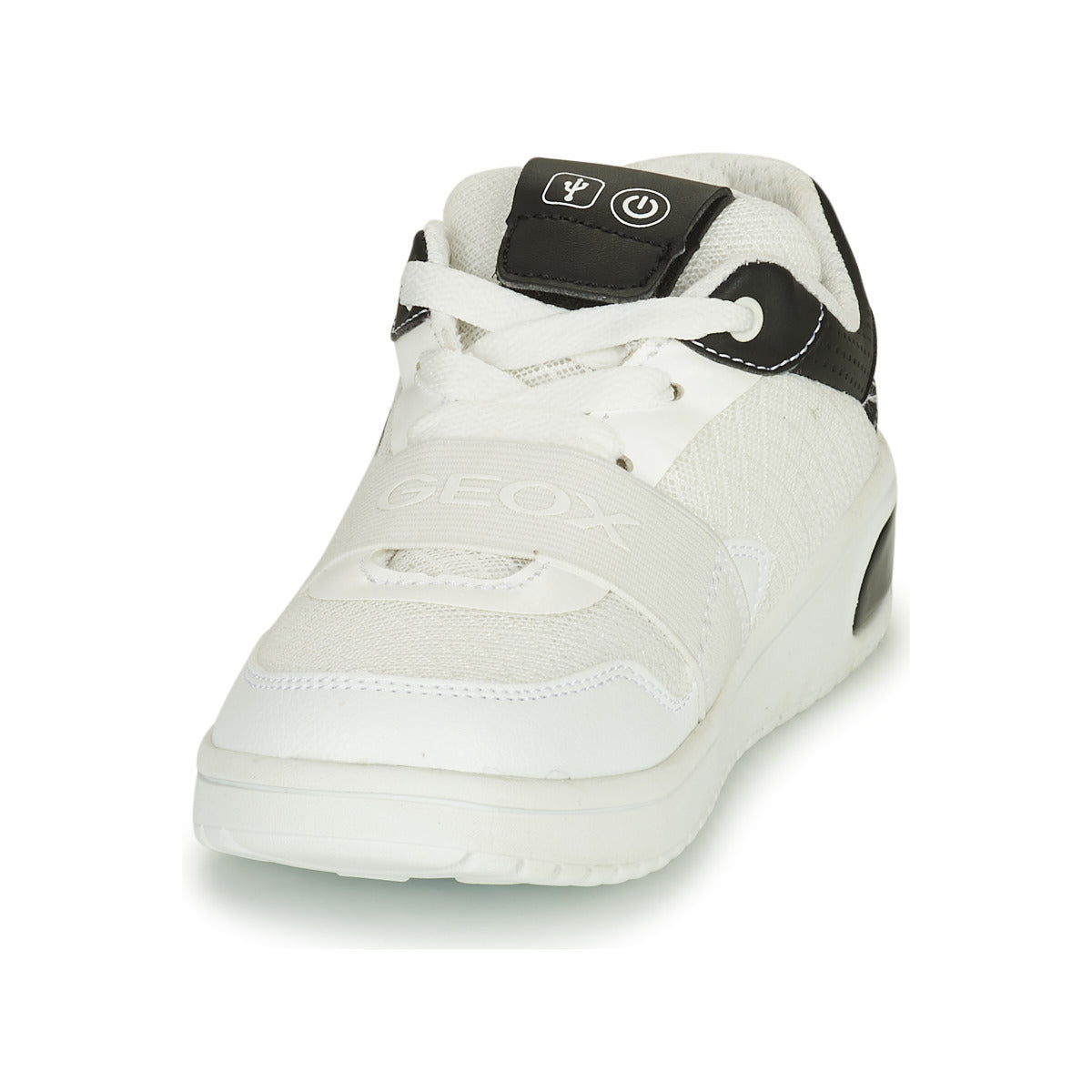 Scarpe bambini ragazzo Geox  J XLED B. B - MESH+GEOBUCK  Bianco 