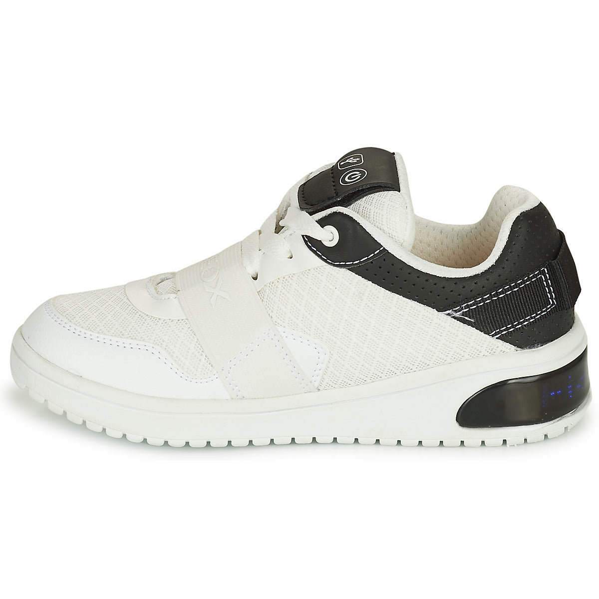 Scarpe bambini ragazzo Geox  J XLED B. B - MESH+GEOBUCK  Bianco 