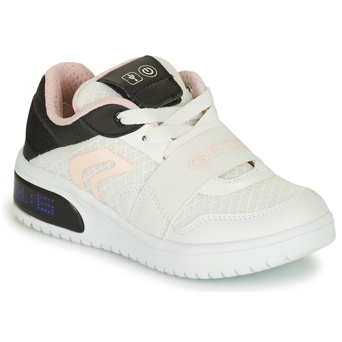 Scarpe bambini ragazzo Geox  J XLED G. A - MESH+ECOP BOTT  Bianco 