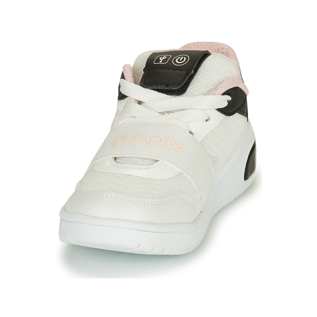 Scarpe bambini ragazzo Geox  J XLED G. A - MESH+ECOP BOTT  Bianco 