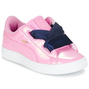 Scarpe bambini ragazza Puma  BASKET HEART PATENT PS  Rosa 