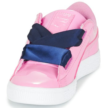 Scarpe bambini ragazza Puma  BASKET HEART PATENT PS  Rosa 